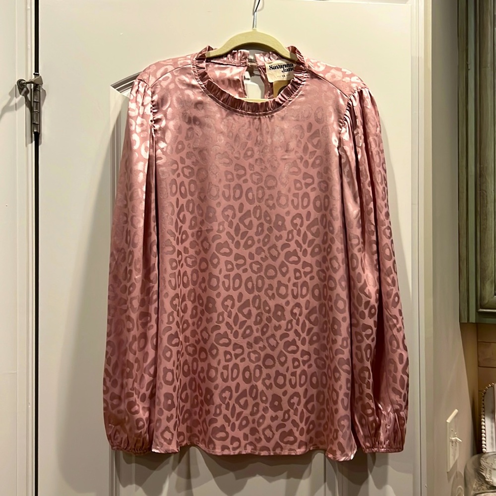 Tammie Subtle Print Leopard Top in Blush